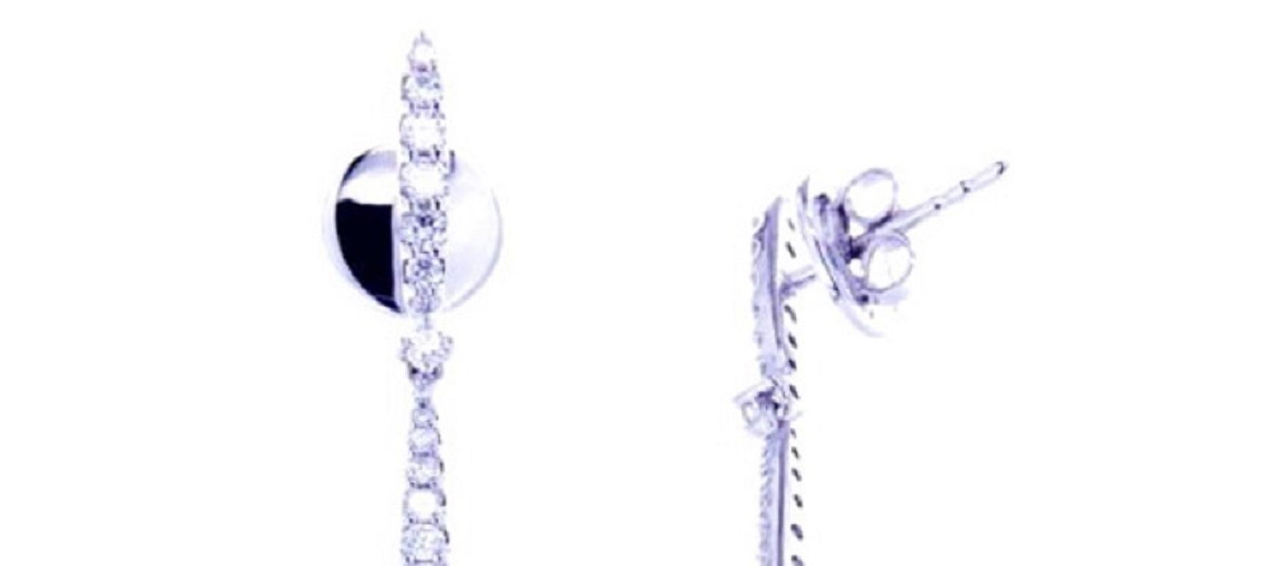 1.48 Ct Diamonds 18kt White Gold Fine Dangle Earrings In New Condition For Sale In Bosco Marengo, IT