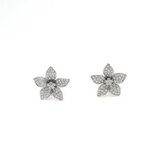 Beautiful 1.48 Carat Diamond Flower Earrings