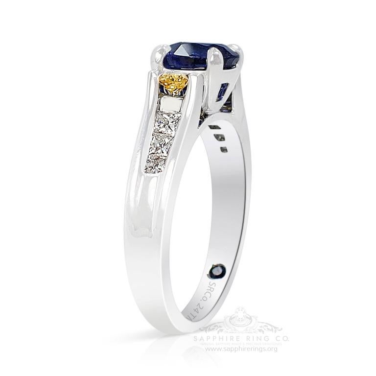 1.48 ct Platinum Sapphire Ring - GIA Certified Ceylon Blue Sapphire In New Condition For Sale In Tampa, FL