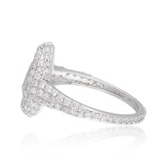 1.48 Ct SI Clarity HI Color Pear Round Diamond Ring 18 Karat White Gold Jewelry