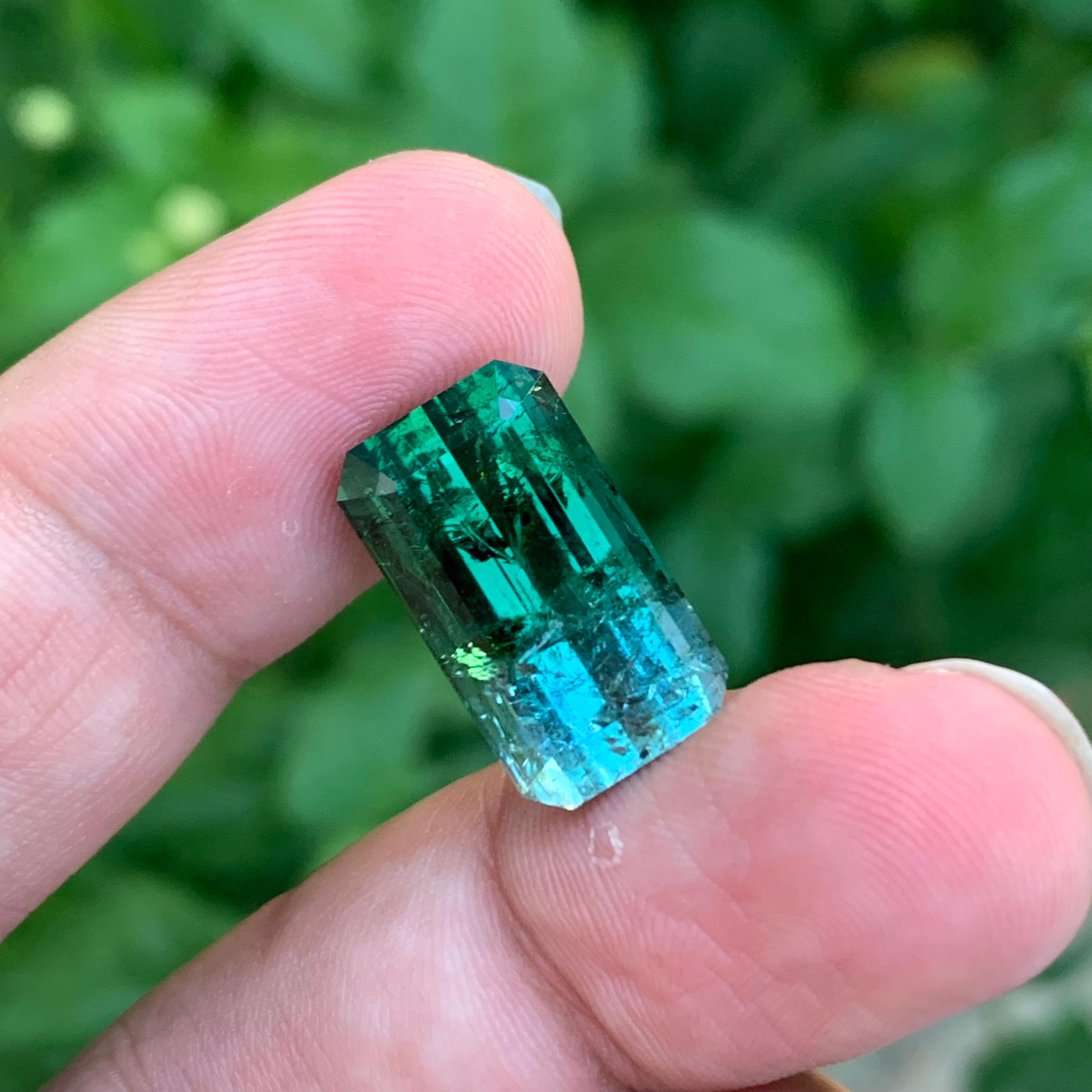14,80 Carati Enorme Gemma Naturale Sciolta di Tormalina Bi-Colore a Forma di Smeraldo in vendita 3