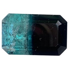 14.80 Carat Natural Loose Bi Colour Tourmaline Emerald Shape Gemstone