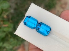 14.80 Carat Natural Loose Swiss Blue Topaz Pair Cushion Cut Gemstone