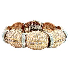 14.80 Carat Pink and White Diamond Modern Link Tennis Bracelet