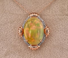 Kaleidoscopischer australischer Opal-Diamant-Anhänger mit 14,80 Karat