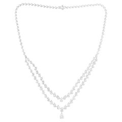 Collier de diamants de 14,81 carats de pureté SI et de couleur hi-colore en or blanc 18 carats