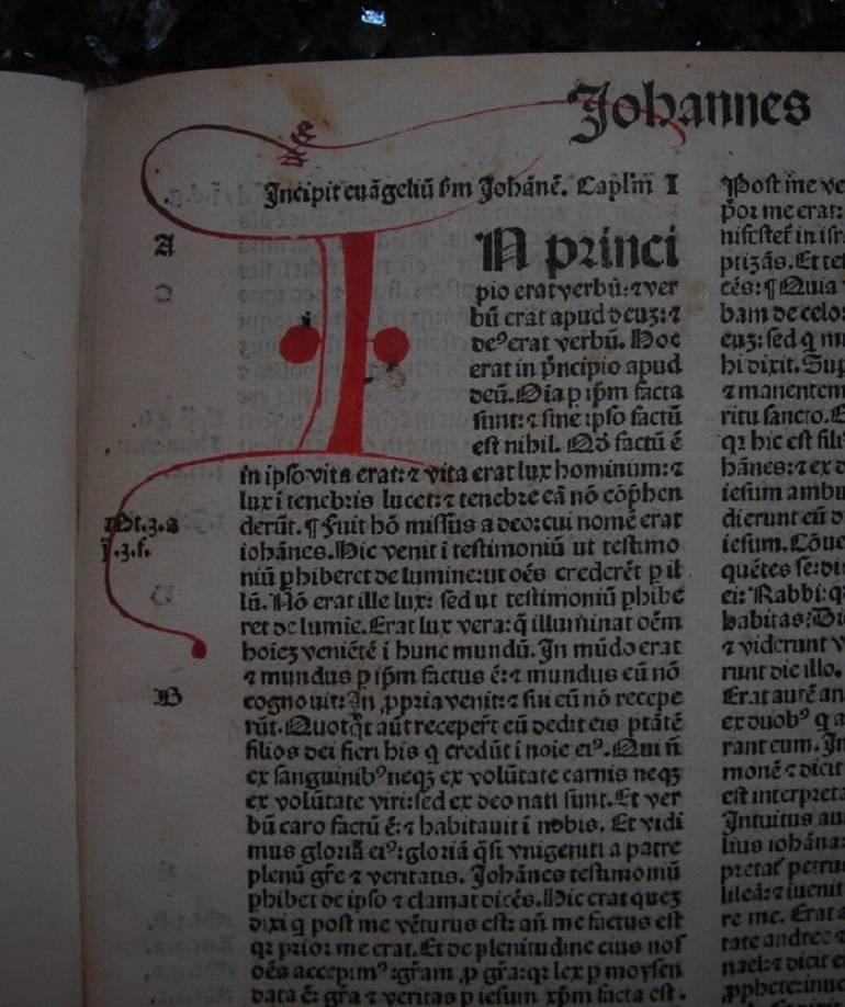 Italian 1484 Gospel of John, Latin Bible Fragment Incunabula Medieval