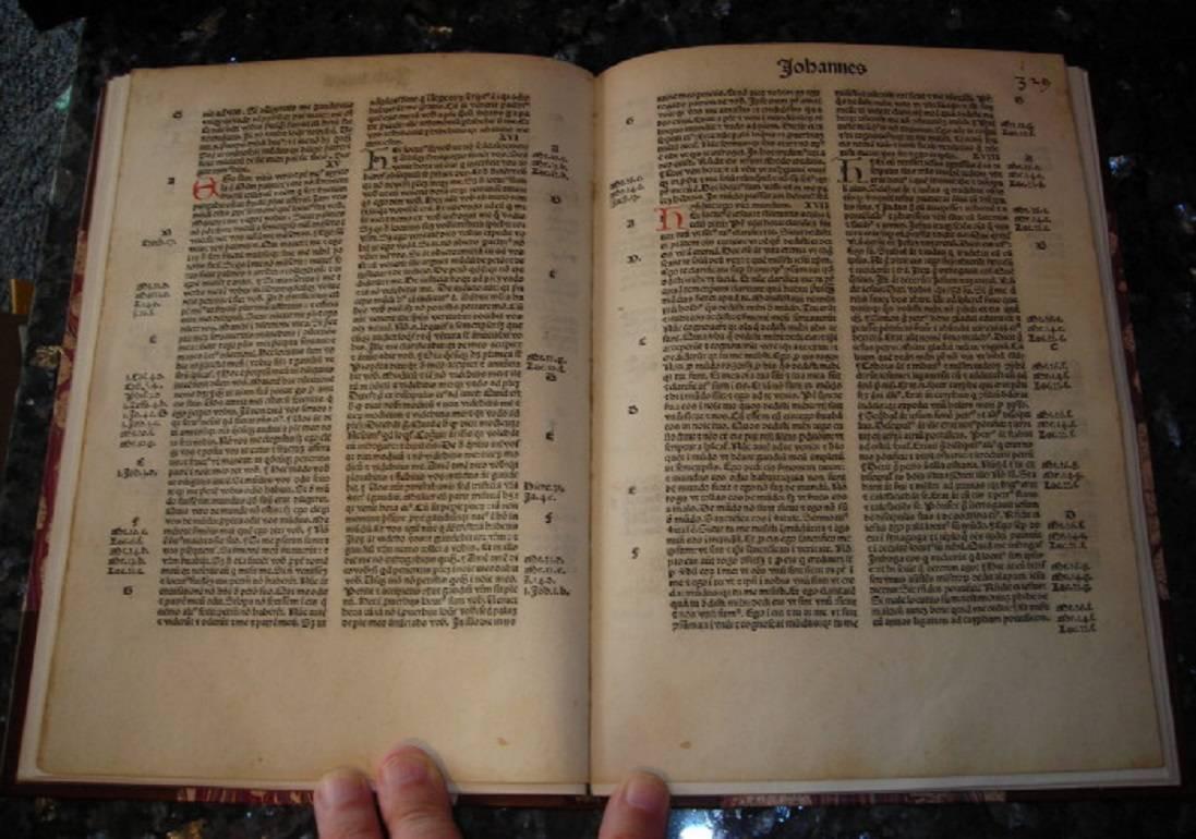 18th Century and Earlier 1484 Gospel of John, Latin Bible Fragment Incunabula Medieval