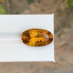 14.85 Carat Natural Loose Citrine Long Oval Shape Gemstone