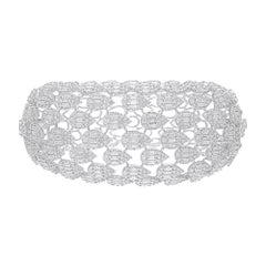 Brazalete de diamantes talla brillante redonda SI/H de 14,85 quilates Oro blanco de 18 quilates