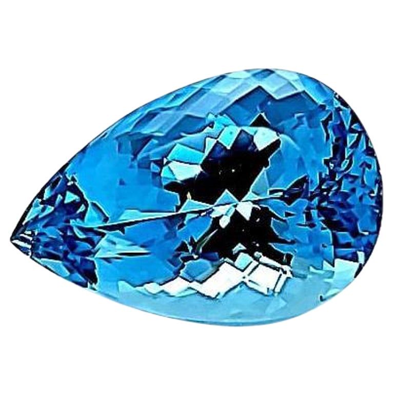 Aigue-marine bleue intense taille poire de 14,85 carats