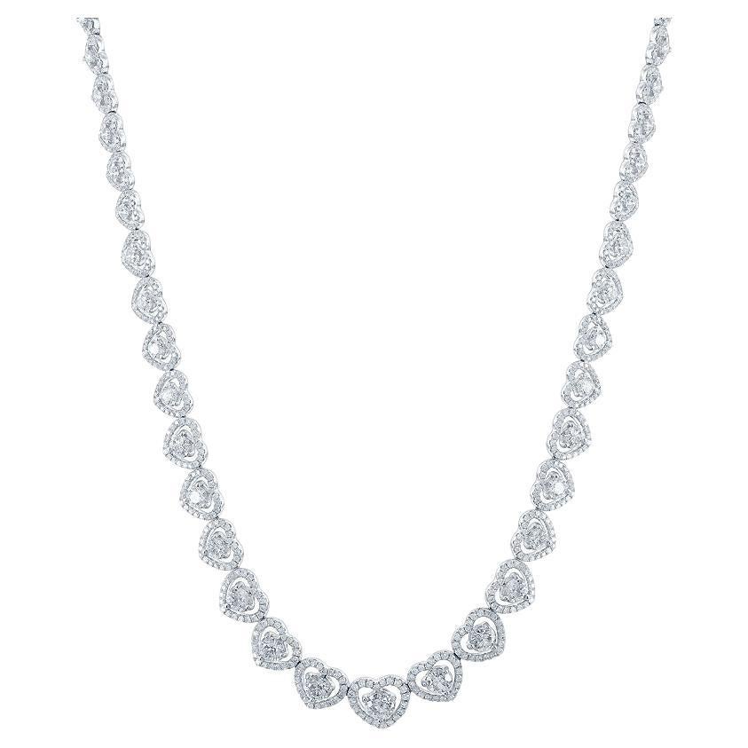 Collana con diamanti taglio Brilliante da 14,87 carati in oro bianco 18 carati