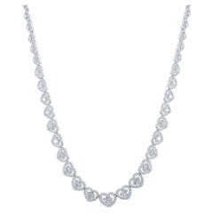 Collana con diamanti taglio Brilliante da 14,87 carati in oro bianco 18 carati