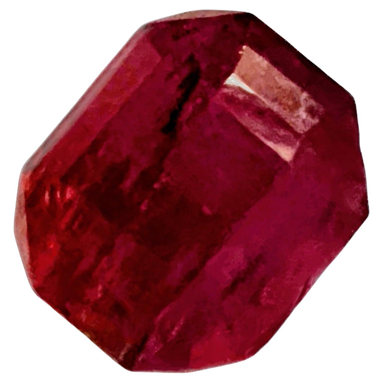 14.88ct Cushion Cut Intense Red Rubellite Tourmaline Gemstone  For Sale