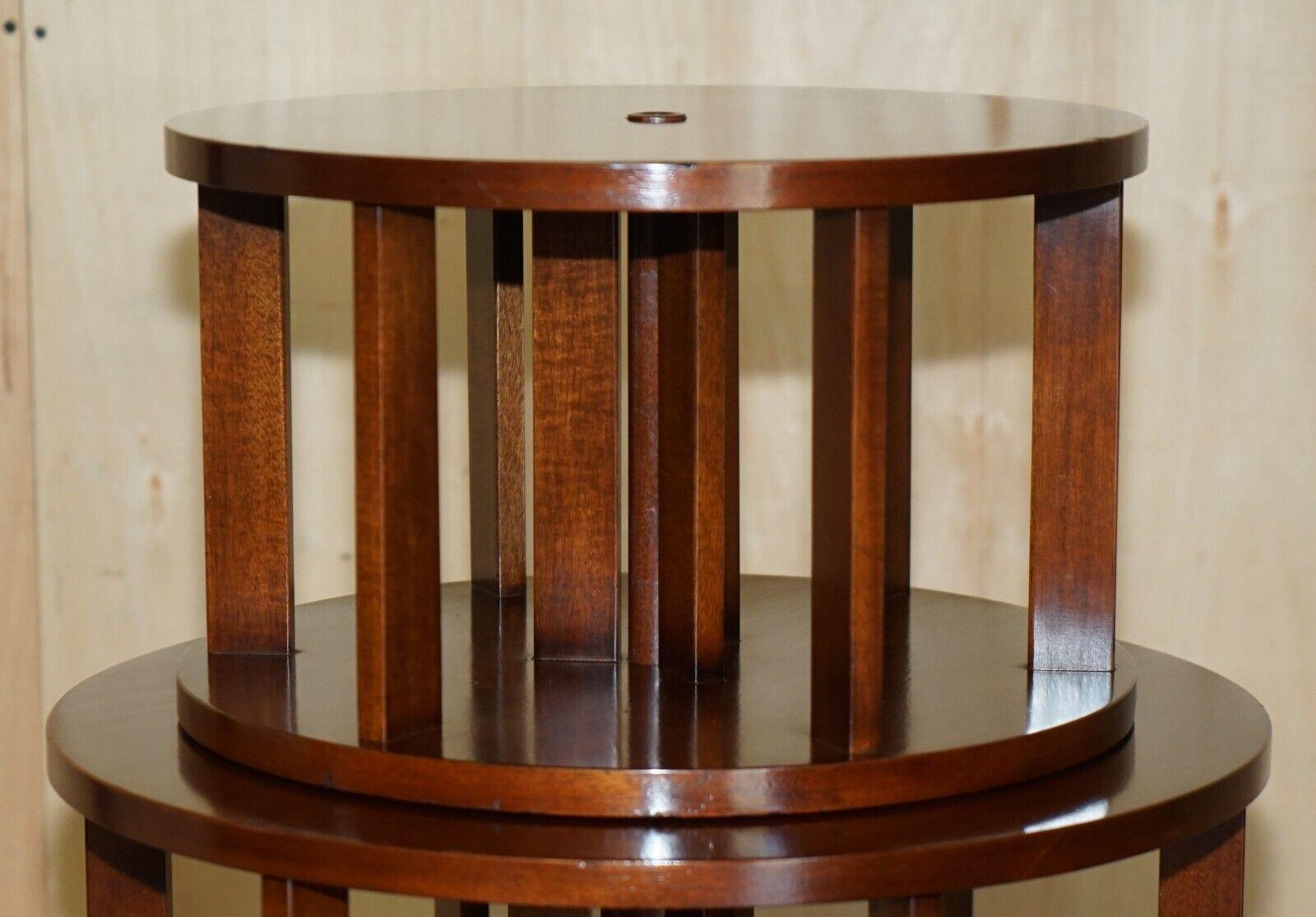 English 148CM TALL RESTORED REGENCY STYLE REVOLVING HARDWOOD LiBRARY BOOKCASE TABLE For Sale