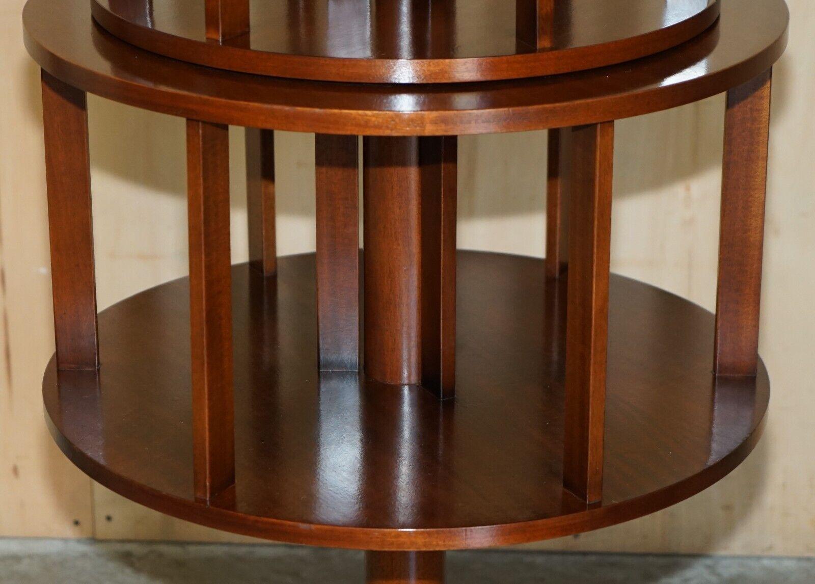 Mid-20th Century 148CM TALL RESTORED REGENCY STYLE REVOLVING HARDWOOD LiBRARY BOOKCASE TABLE For Sale