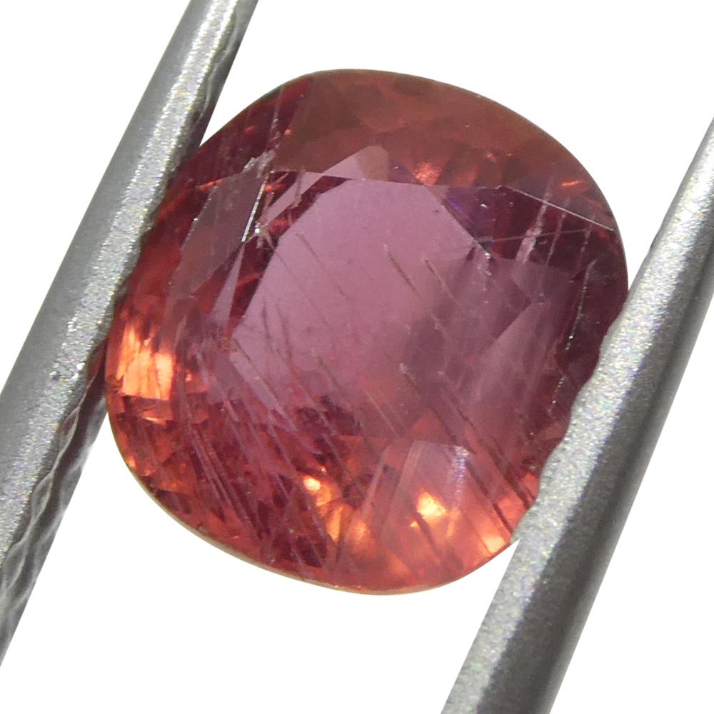 1.48ct Cushion Orangy-Pink Padparadscha Sapphire from Tanzania, Unheated For Sale 9