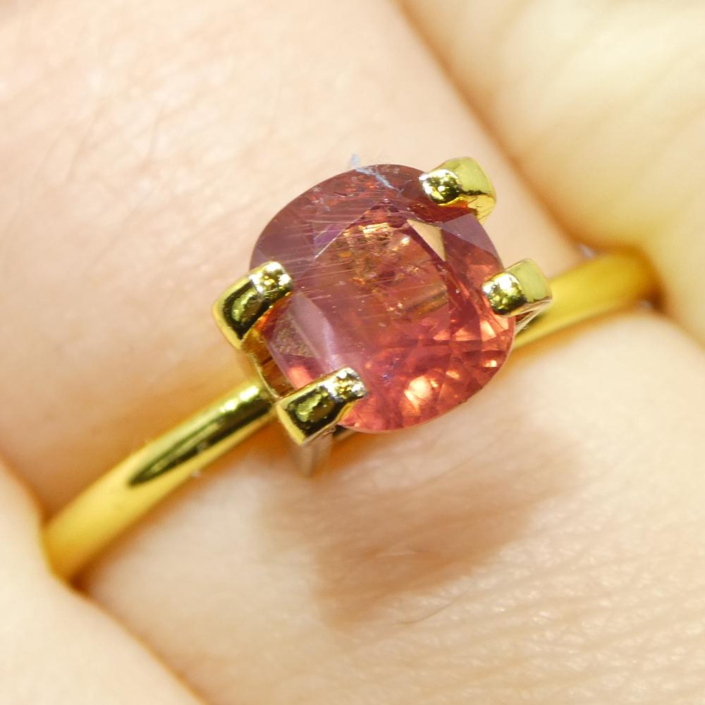 Brilliant Cut 1.48ct Cushion Orangy-Pink Padparadscha Sapphire from Tanzania, Unheated For Sale