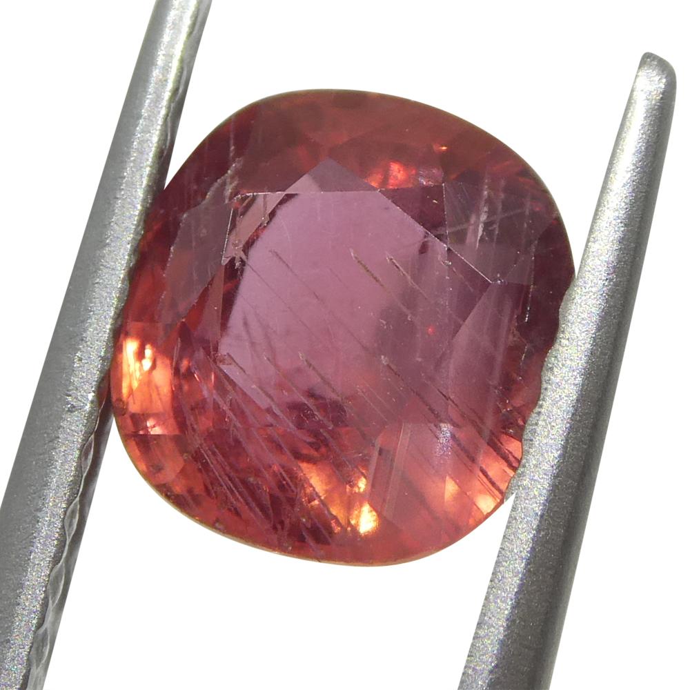 1.48ct Cushion Orangy-Pink Padparadscha Sapphire from Tanzania, Unheated In New Condition For Sale In Toronto, Ontario