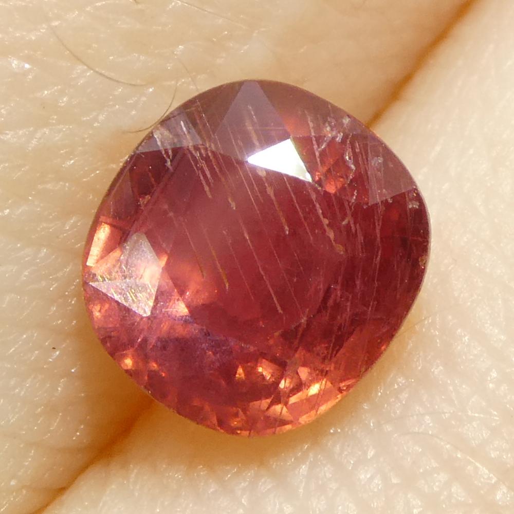 1.48ct Cushion Orangy-Pink Padparadscha Sapphire from Tanzania, Unheated For Sale 1