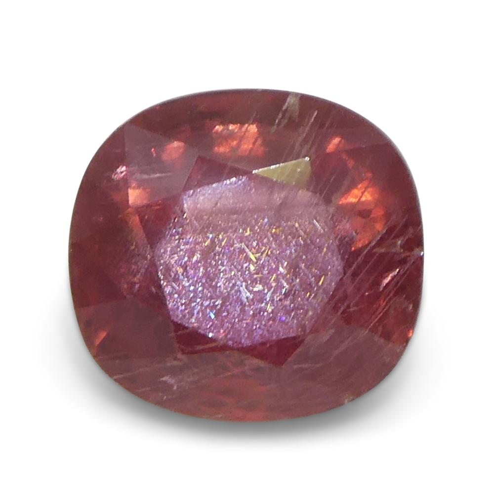 1.48ct Cushion Orangy-Pink Padparadscha Sapphire from Tanzania, Unheated For Sale 3
