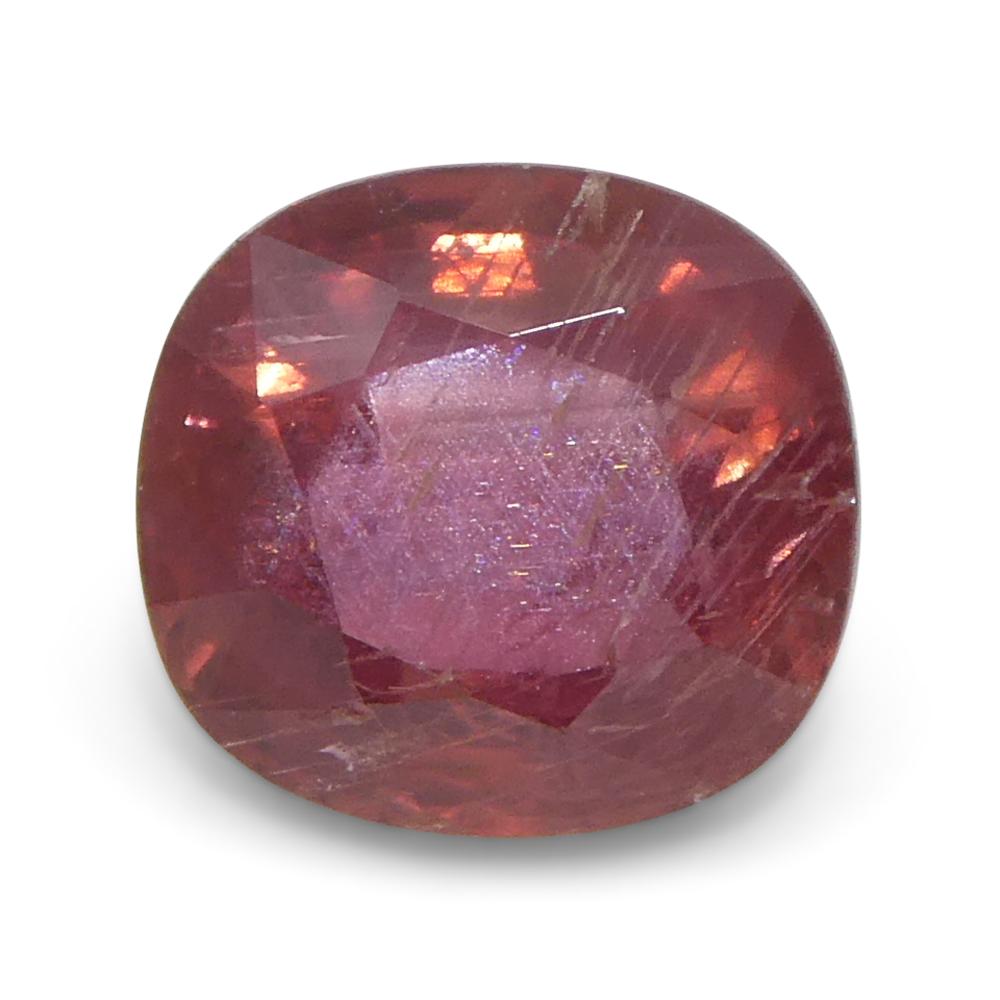 1.48ct Cushion Orangy-Pink Padparadscha Sapphire from Tanzania, Unheated For Sale 4