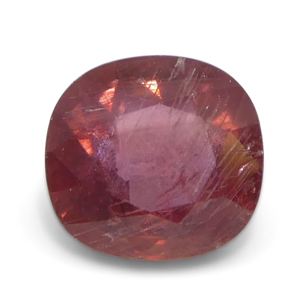 1.48ct Cushion Orangy-Pink Padparadscha Sapphire from Tanzania, Unheated For Sale 5