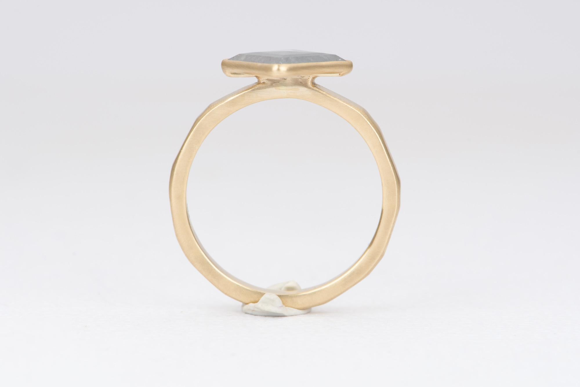 Women's or Men's 1.48ct Kite Shape Salt and Pepper Diamond Engagement Ring 14k Gold AD2274-2