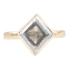 1.48ct Kite Shape Salt and Pepper Diamond Engagement Ring 14k Gold AD2274-2
