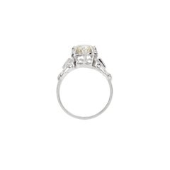 1.48ct Old Cut Diamond and Platinum Art Deco Vintage Engagement Ring
