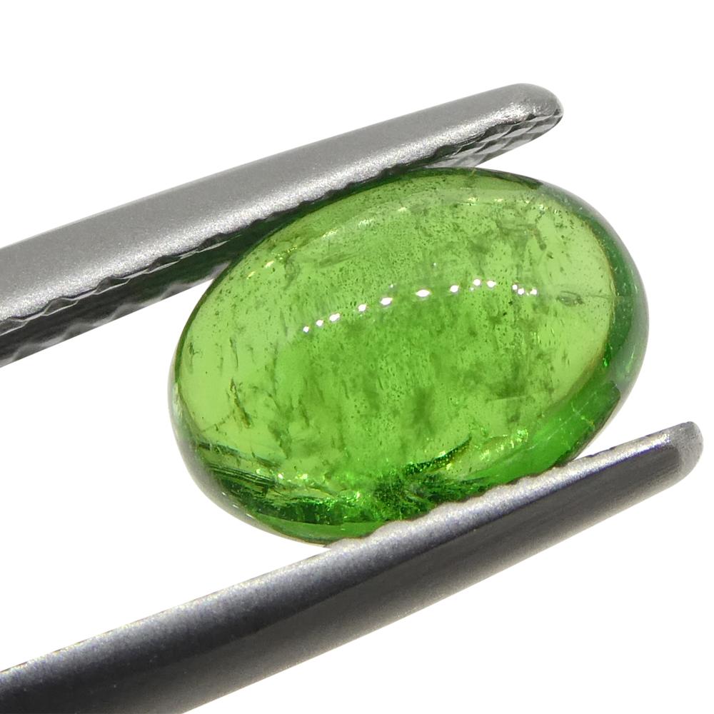 Granato ovale cabochon di tsavorite verde del Kenya, 1,48ct, non riscaldato in vendita 8