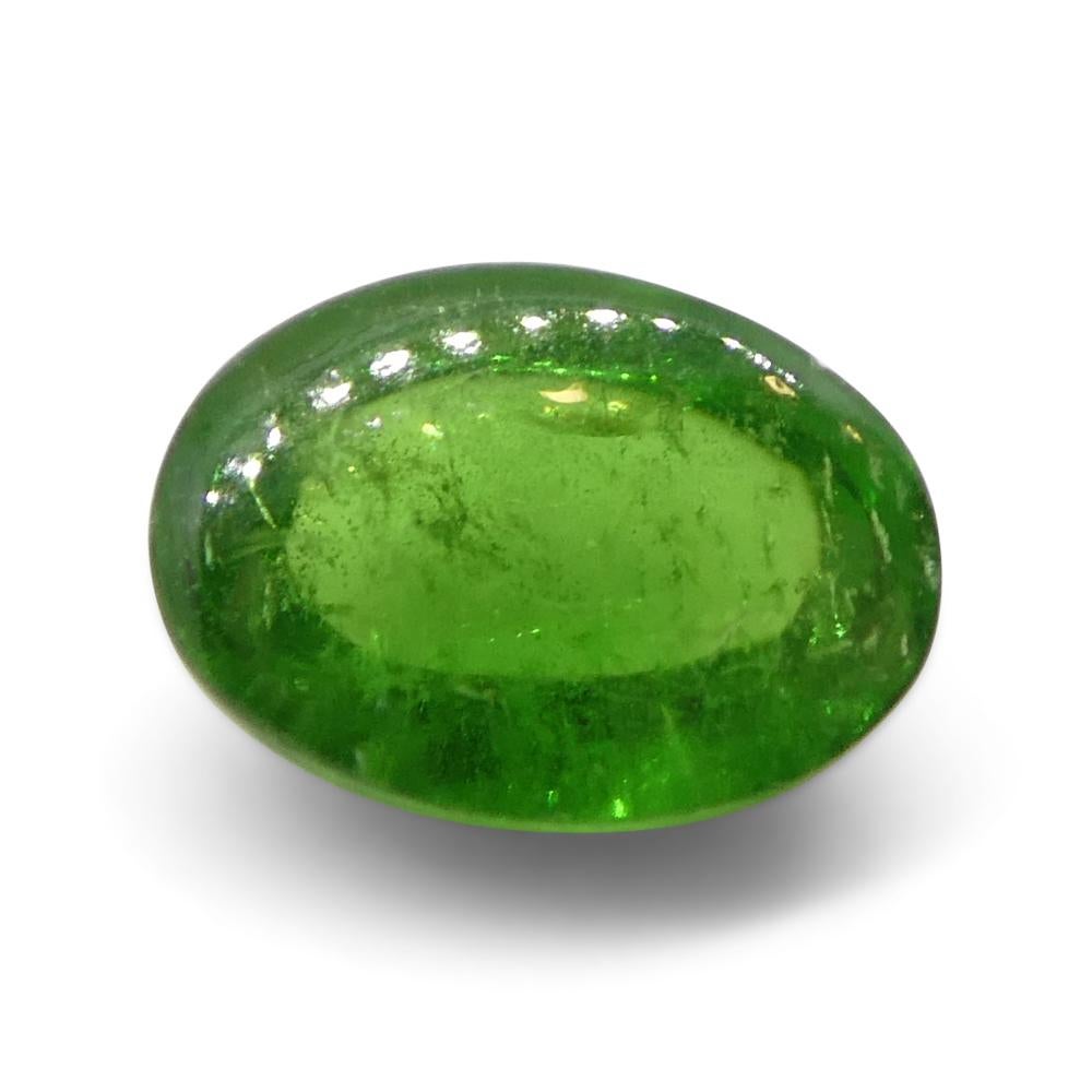 da uomo o donna Granato ovale cabochon di tsavorite verde del Kenya, 1,48ct, non riscaldato in vendita