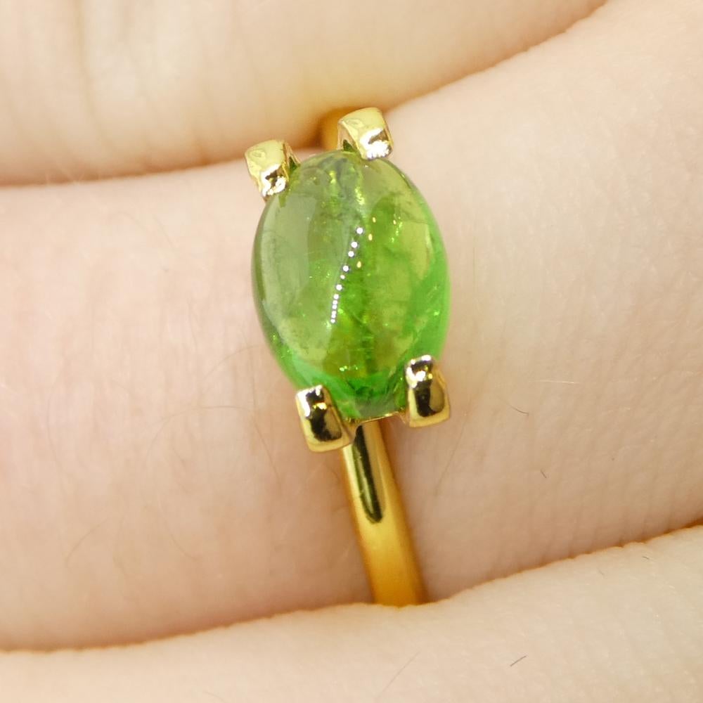 Granato ovale cabochon di tsavorite verde del Kenya, 1,48ct, non riscaldato in vendita 3