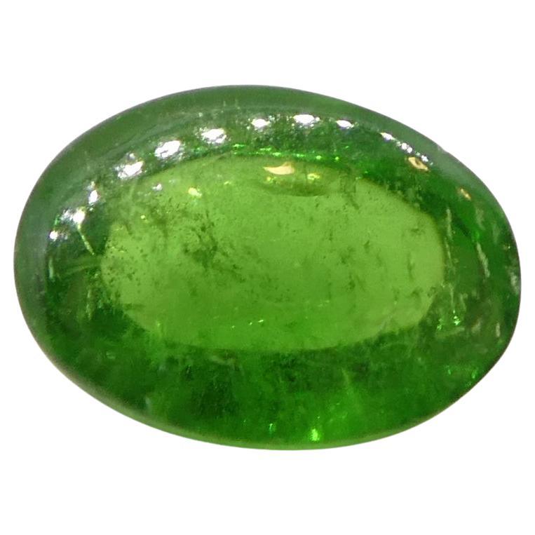 1.48ct Oval Cabochon Green Tsavorite Garnet from Kenya, Unheated