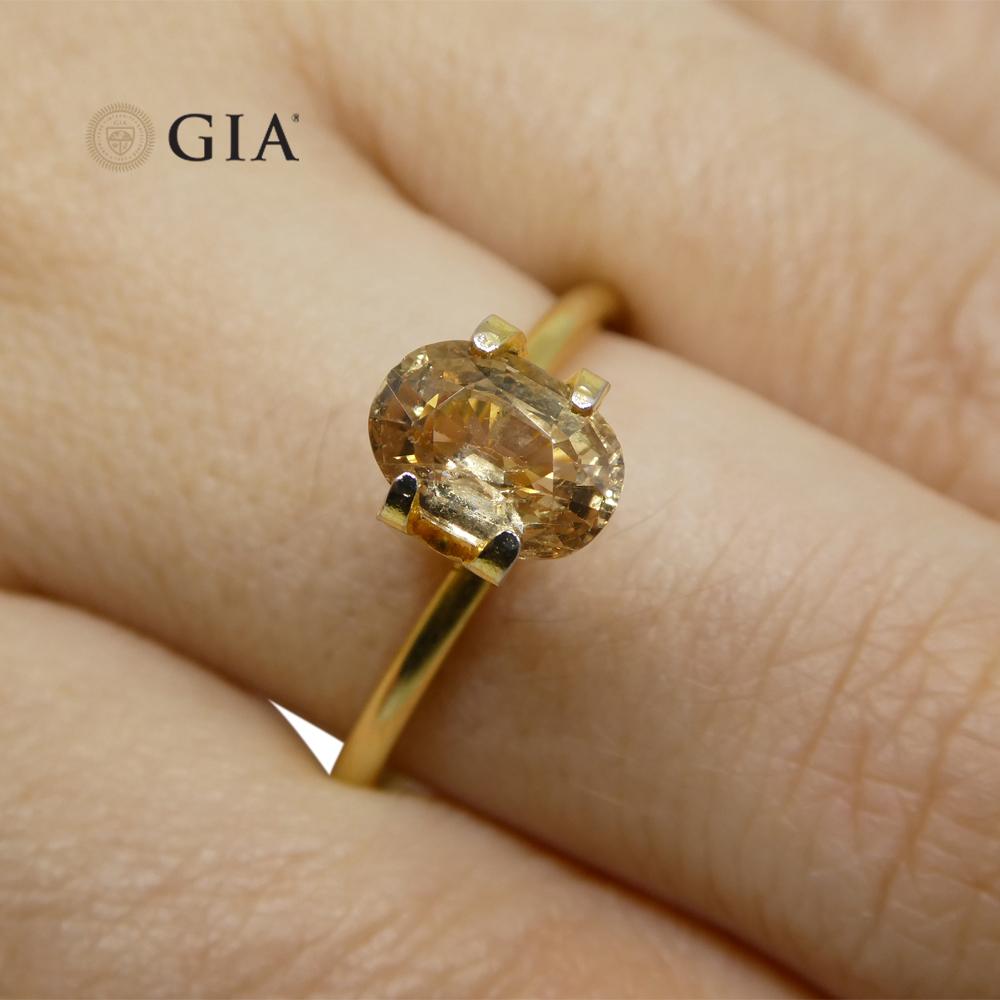 Taille brillant Saphir Padparadscha orange rosé ovale de 1,48 carat, certifié GIA, non-chaudré de Madagascar en vente