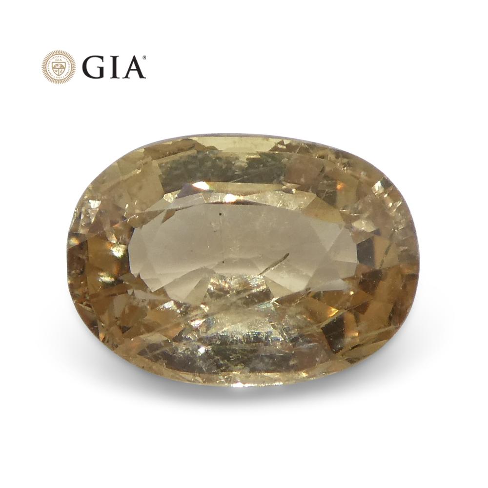 1.48ct Oval Pinkish Orange Padparadscha Sapphire GIA Certified Madagascar Unheat For Sale 1