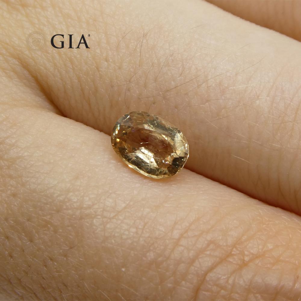1.48ct Oval Pinkish Orange Padparadscha Sapphire GIA Certified Madagascar Unheat For Sale 2