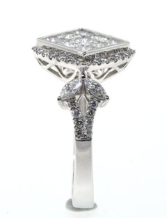 1.48Ct Princess Cut Diamond Ring in 18 Karat White Gold