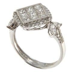 1.48Ct Princess Cut Diamond Ring in 18 Karat White Gold