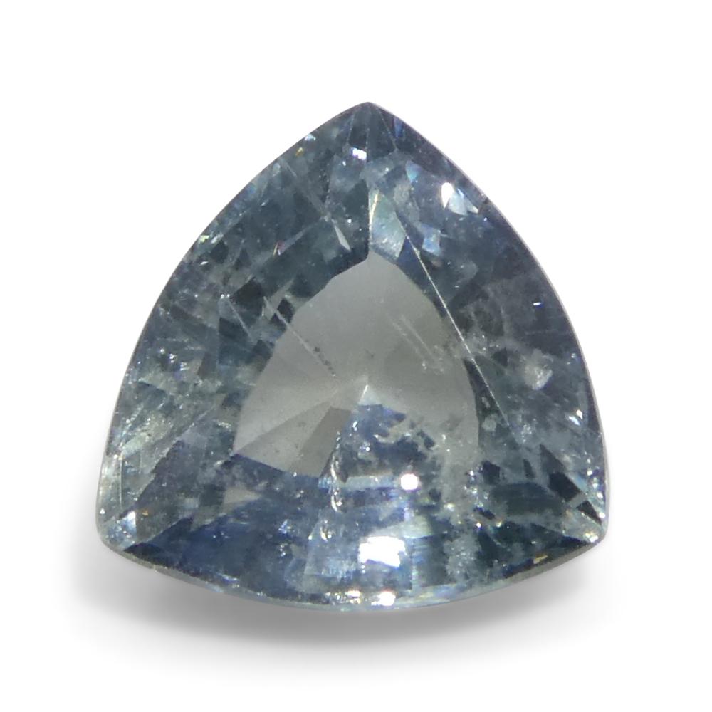 1.48ct Trillion Teal Blue Sapphire from Tanzania Unheated In New Condition For Sale In Toronto, Ontario