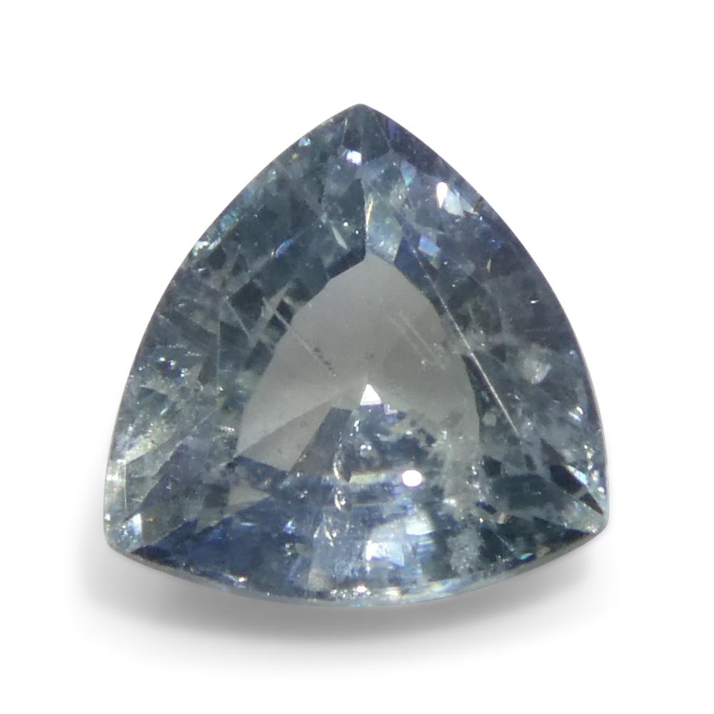 Women's or Men's 1.48ct Trillion Teal Blue Sapphire from Tanzania Unheated For Sale