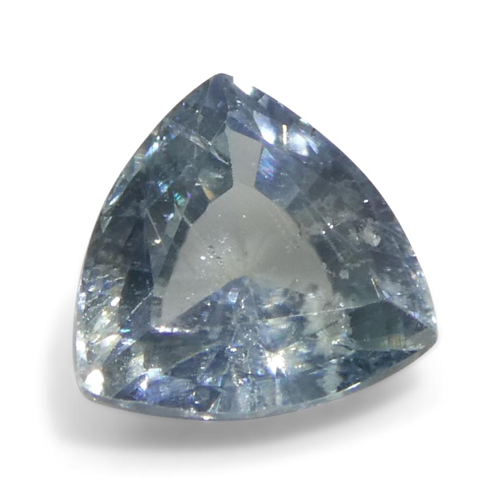 1.48ct Trillion Teal Blue Sapphire from Tanzania Unheated For Sale 1