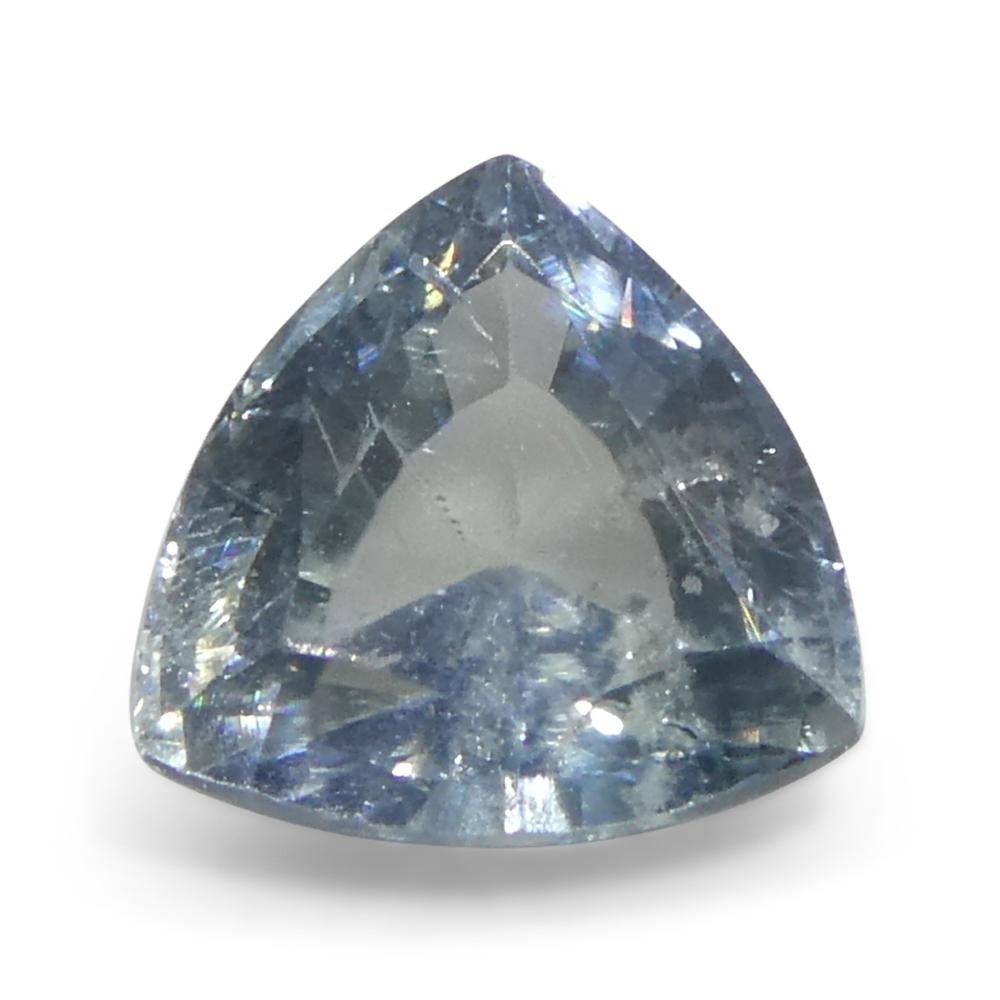 1.48ct Trillion Teal Blue Sapphire from Tanzania Unheated For Sale 3