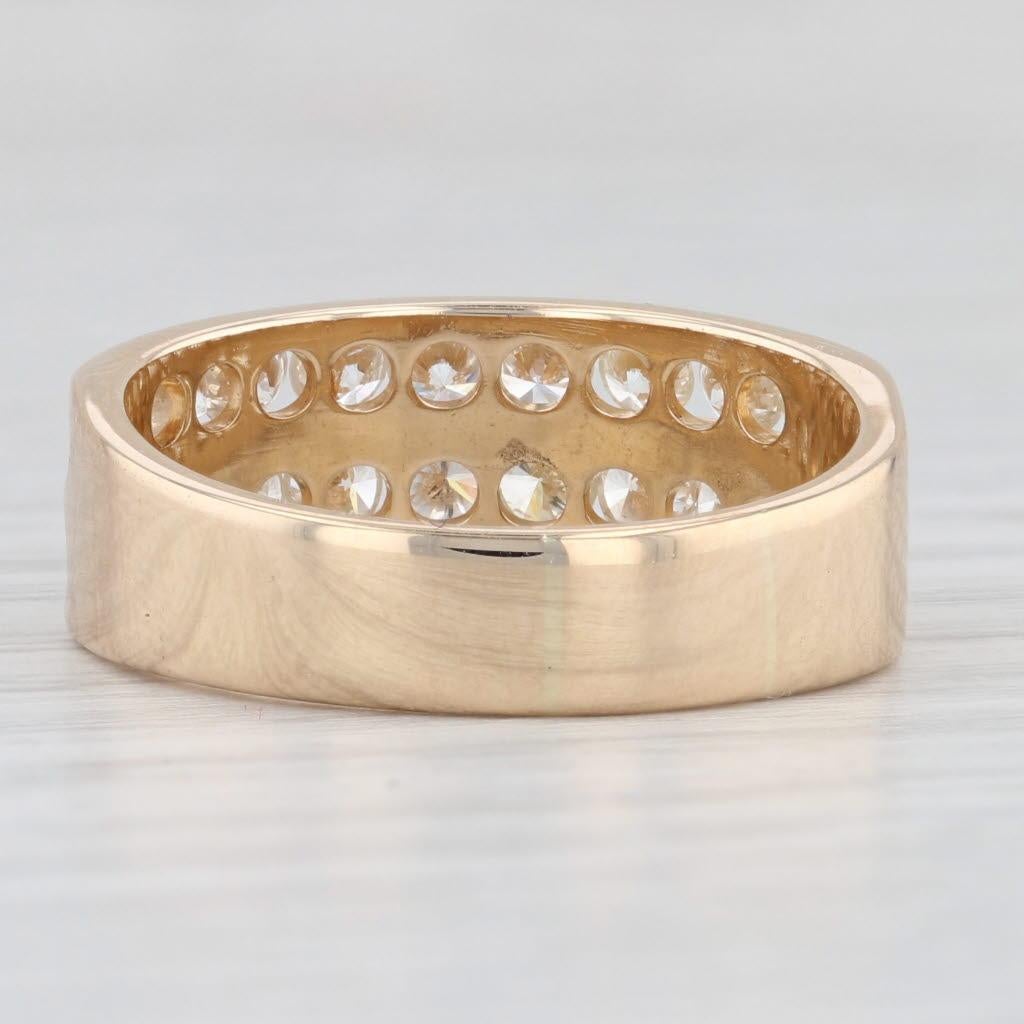 Informazioni sulla gemma:
- Diamanti naturali -
Carati totali - 1,48ctw
Taglio - Brillante rotondo
Colore - I - J
Chiarezza - SI1 - I1

Metallo: oro giallo 14k
Peso: 5.7 grammi 
Timbri: 14k
Altezza della faccia: 7.2 mm 
Altezza sopra il dito: 2.5