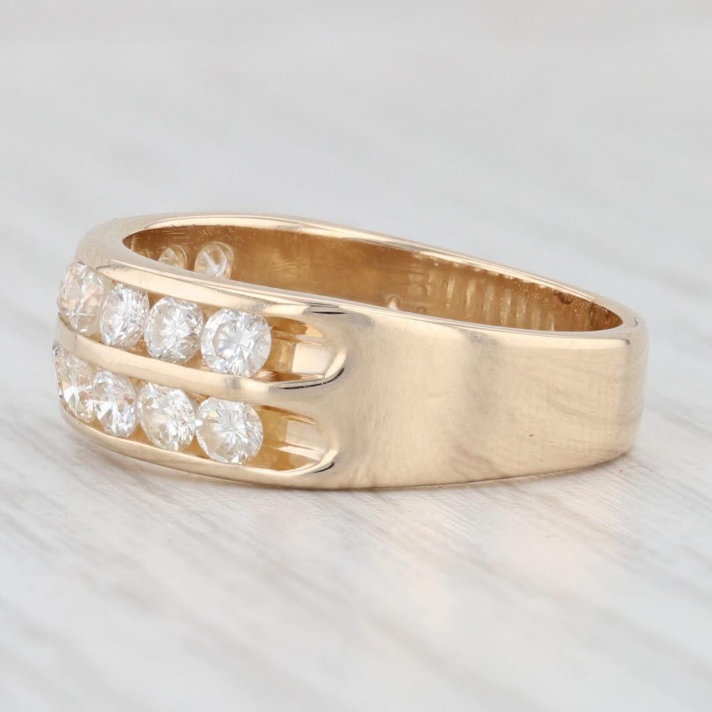 Fascia di diamanti da 1,48 carati in oro giallo 14k misura 8,25 Anniversario di matrimonio impilabile In condizioni buone in vendita a McLeansville, NC