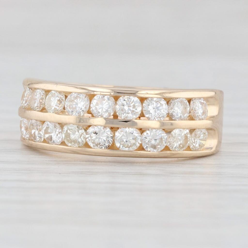 da uomo o donna Fascia di diamanti da 1,48 carati in oro giallo 14k misura 8,25 Anniversario di matrimonio impilabile in vendita