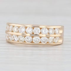 1.48ctw Anillo de Diamantes 14k Oro Amarillo Tamaño 8.25 Aniversario de Boda Apilable
