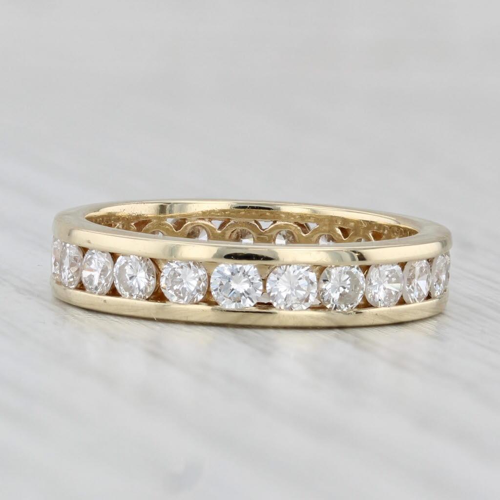 Alliance d'éternité empilable en or jaune 14 carats avec diamants de 1,48 carat Bon état - En vente à McLeansville, NC