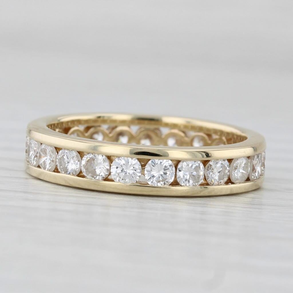 Alliance d'éternité empilable en or jaune 14 carats avec diamants de 1,48 carat Unisexe en vente
