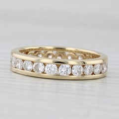 1.48ctw Diamond Eternity Wedding Band 14k Yellow Gold Stackable Ring Anniversary